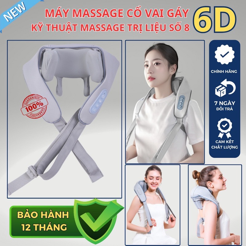 Máy massage cổ vai gáy 6D trị liệu , Massage trị liệu cải thiện sức khoẻ thư giãn TOÀN BỘ CƠ THỂ