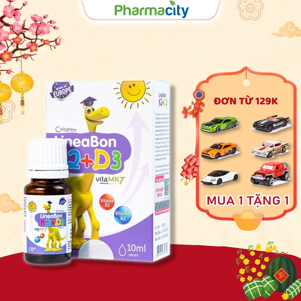 Lineabon K2d3 Bổ Sung Vitamin K2 D3 Tăng Cường Hấp Thu Canxi Tối đa Lọ