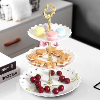 Khay mứt 3 tầng bằng nhựa, Khay đựng bánh kẹo mứt hoa quả 3 tầng decor,