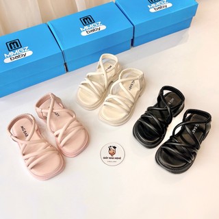 Dép Sandal Chiến Binh MG Baby Đan Chéo Quai Chun Co Giãn Da PU Mềm Mại Phong Cách Hàn Quốc (SD38)