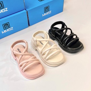Dép Sandal Chiến Binh MG Baby Đan Chéo Quai Chun Co Giãn Da PU Mềm Mại Phong Cách Hàn Quốc (SD38)