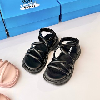 Dép Sandal Chiến Binh MG Baby Đan Chéo Quai Chun Co Giãn Da PU Mềm Mại Phong Cách Hàn Quốc (SD38)