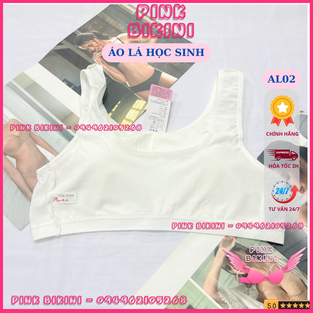 [AL02] Áo lá học sinh cotton kèm mút đệm hình búp bê cho bé gái mới lớn dậy thì cấp 1,cấp 2,cấp 3 mềm mịn thoáng mát