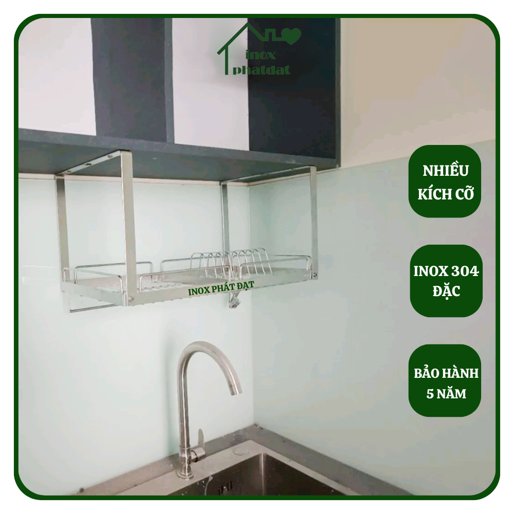 Kệ chén treo đáy tủ Inox 304 PHÁT ĐẠT không rỉ sét, rổ úp chén dĩa, giá ...