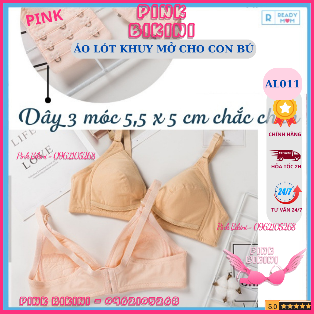 Áo Lót Cho Con Bú Khuy Mở Ngang | Áo Lót Bầu | Cotton Mềm Mại | Đệm Mỏng AL011-Khoaibaby