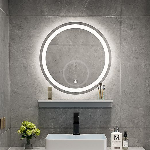 Gương trang điểm đèn led cảm ứng 3 màu NHU Y DECOR treo bàn trang điểm, bồn rữa tay, treo nhà tắm nút cảm ứng cực nhạy