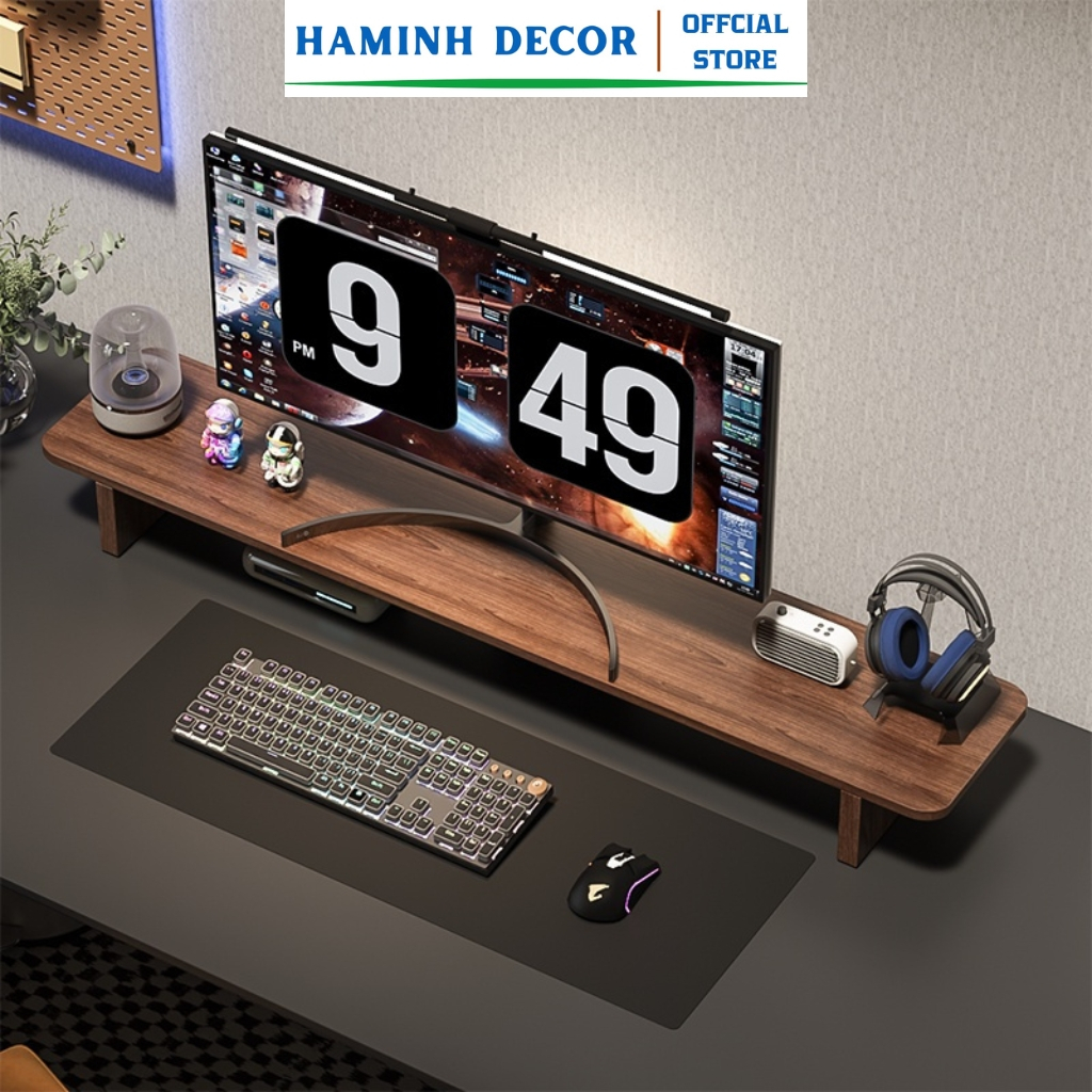 Kệ để màn hình máy tính đa năng gỗ MDF siêu bền - HM28