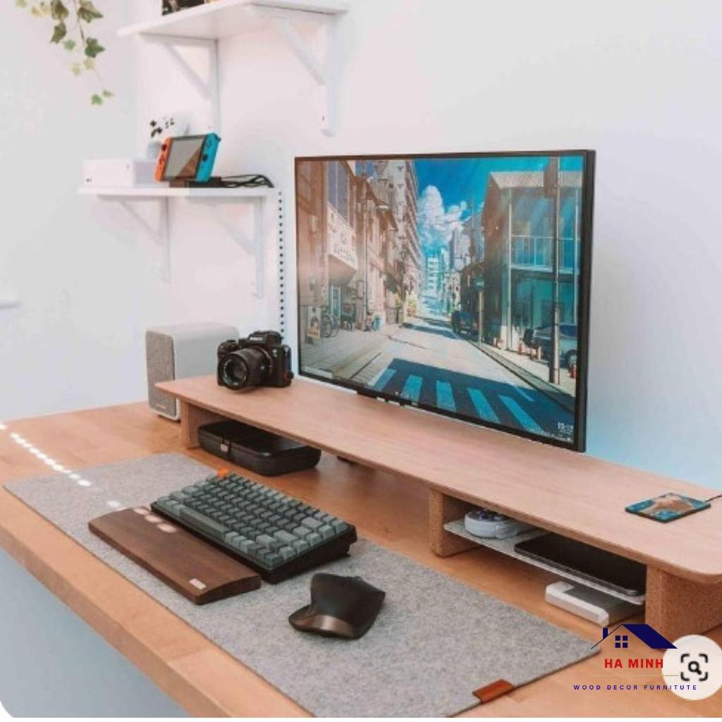 Kệ để màn hình máy tính đa năng gỗ MDF siêu bền - HM28