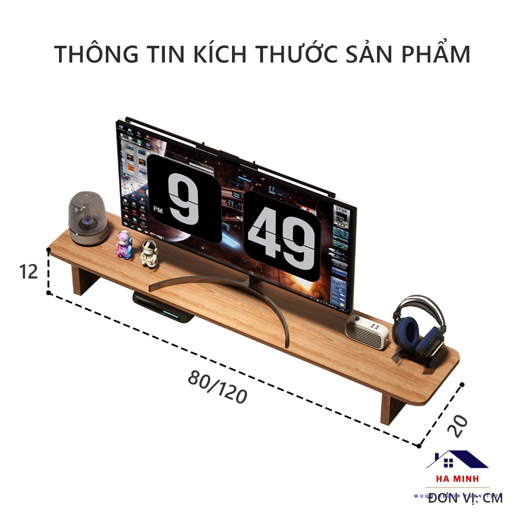 Kệ để màn hình máy tính đa năng gỗ MDF siêu bền - HM28