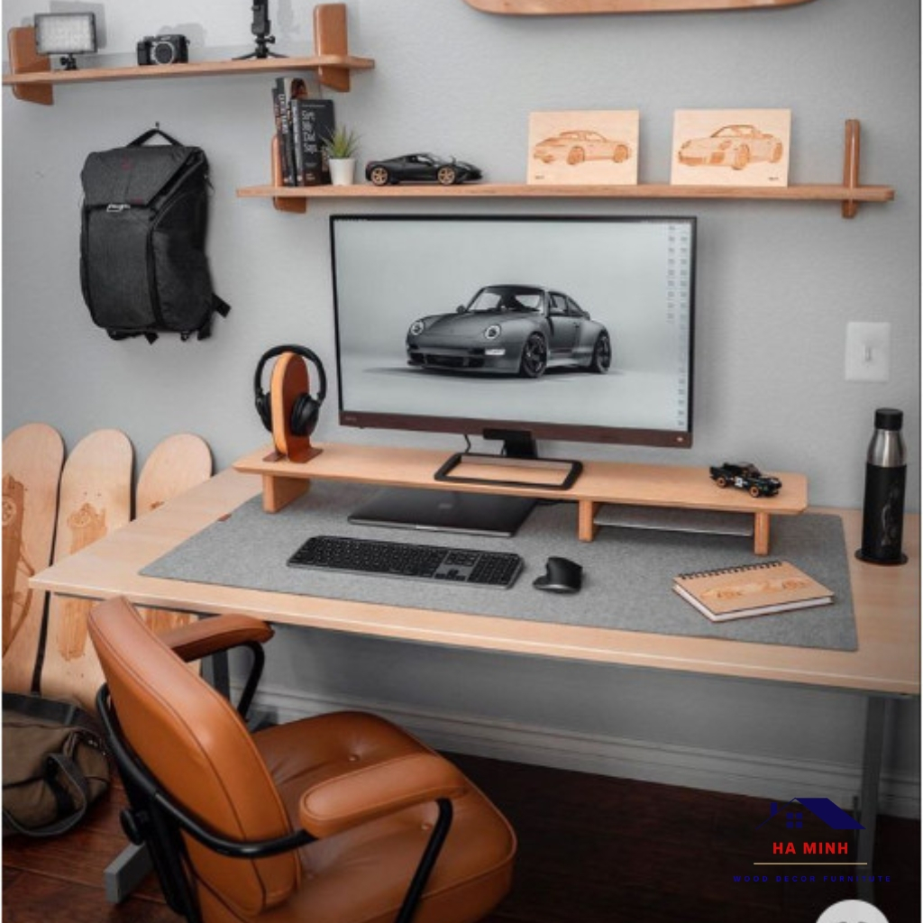 Kệ để màn hình máy tính đa năng gỗ MDF siêu bền - HM28