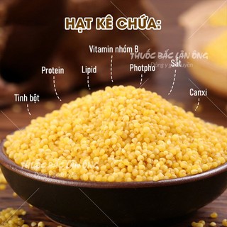 Hạt kê nếp vàng đã tách vỏ 500g, hạt kê sạch hữu cơ - Lãn Ông