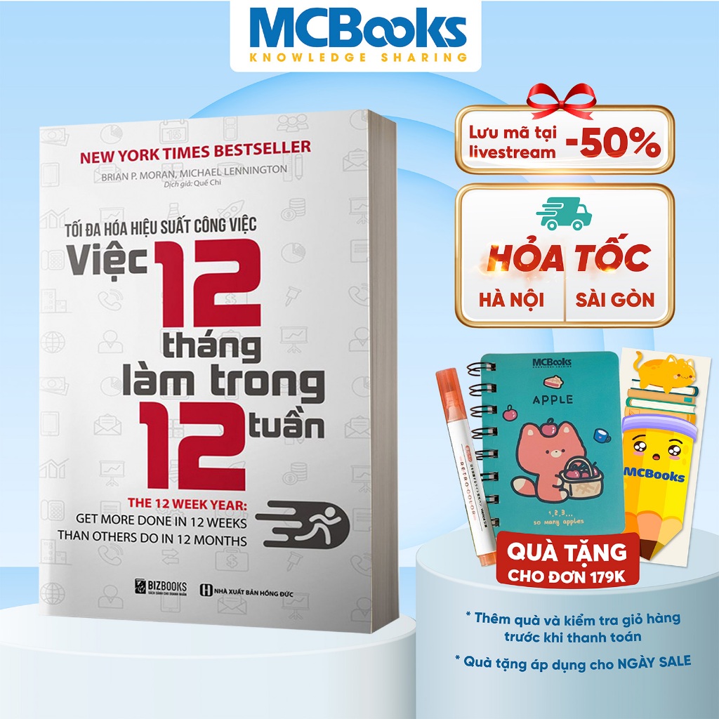 Sách Tối đa hóa hiệu suất công việc Việc 12 tháng làm trong 12 tuần - BizBooks