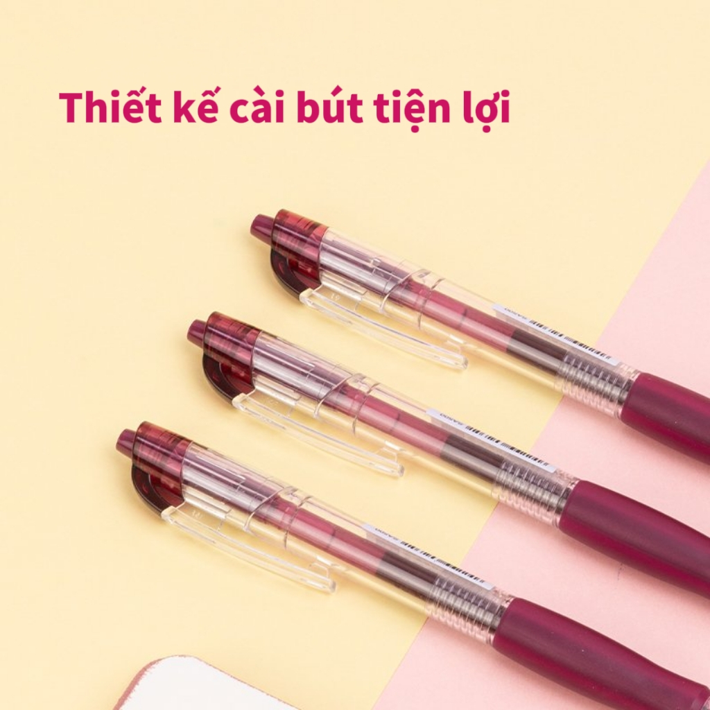 [Màu xinh xắn] Bút Bi Nước Mực Gel Ngòi 0.5mm 10 Màu Chính Hãng Deli, Bút Gel Nhiều Màu Trang Trí Vở