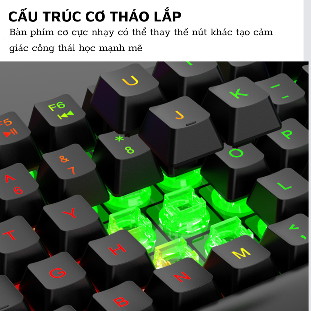 Bàn Phím Máy Tính DEIOG DY-707 Gaming LED 7 Màu Chống Nước Chơi Game LMHT Đột Kích PUBG Chính Hãng