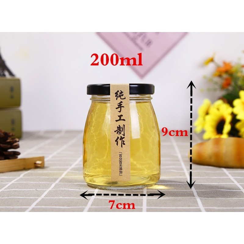 Hũ sữa chua nắp thiếc 100-150-200ml, hũ thủy tròn nắp thiếc chưng yến, sữa chua, đựng mứt, gia vị,lọ trang trí chailo170