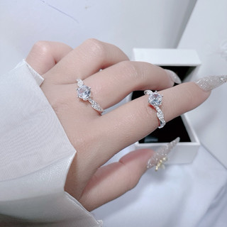 Nhẫn nữ bạcLopa , dáng nhẫn vắt khấc đính đá lấp lánh tinh tế bạc Lopa