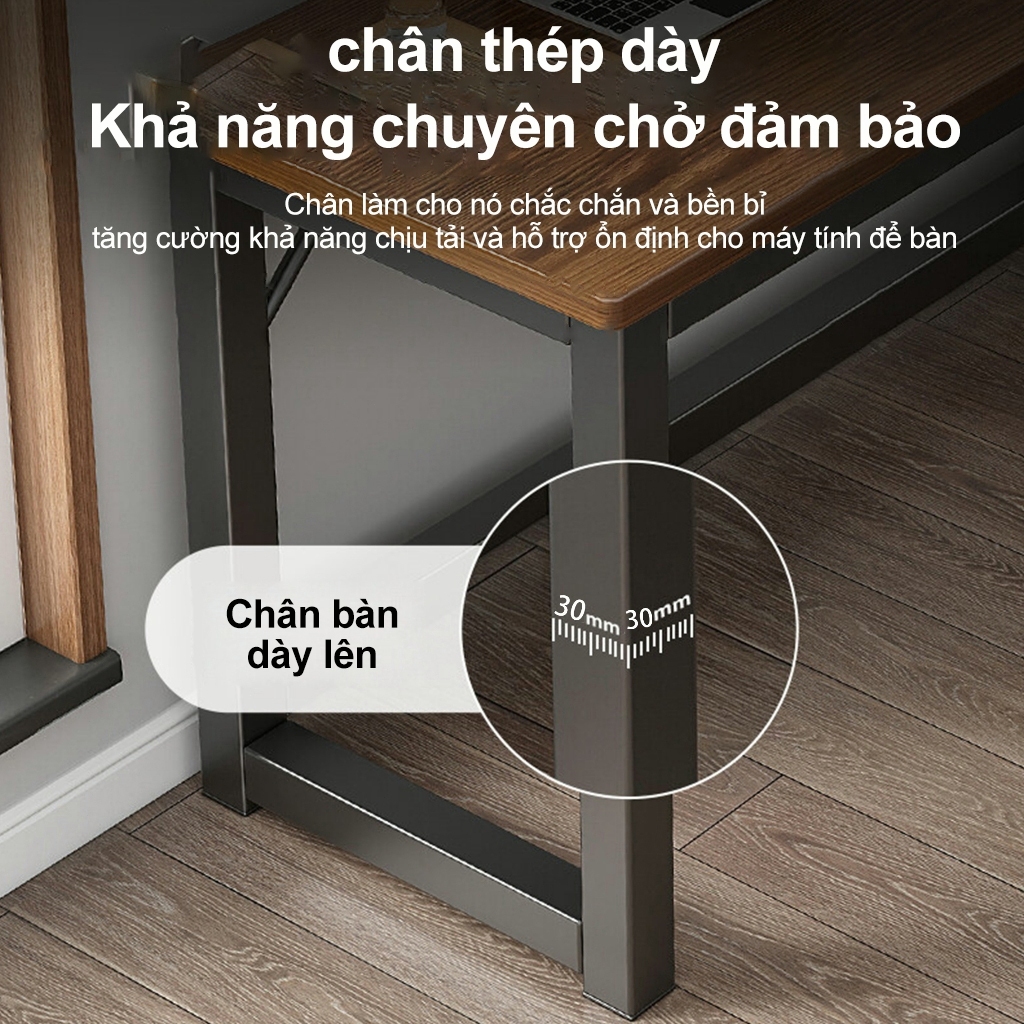 SUNNY Bàn làm việc Bàn học chữ L   Mặt Gỗ Rộng Rãi  - đặt 2 góc trái phải 140x100x75cm