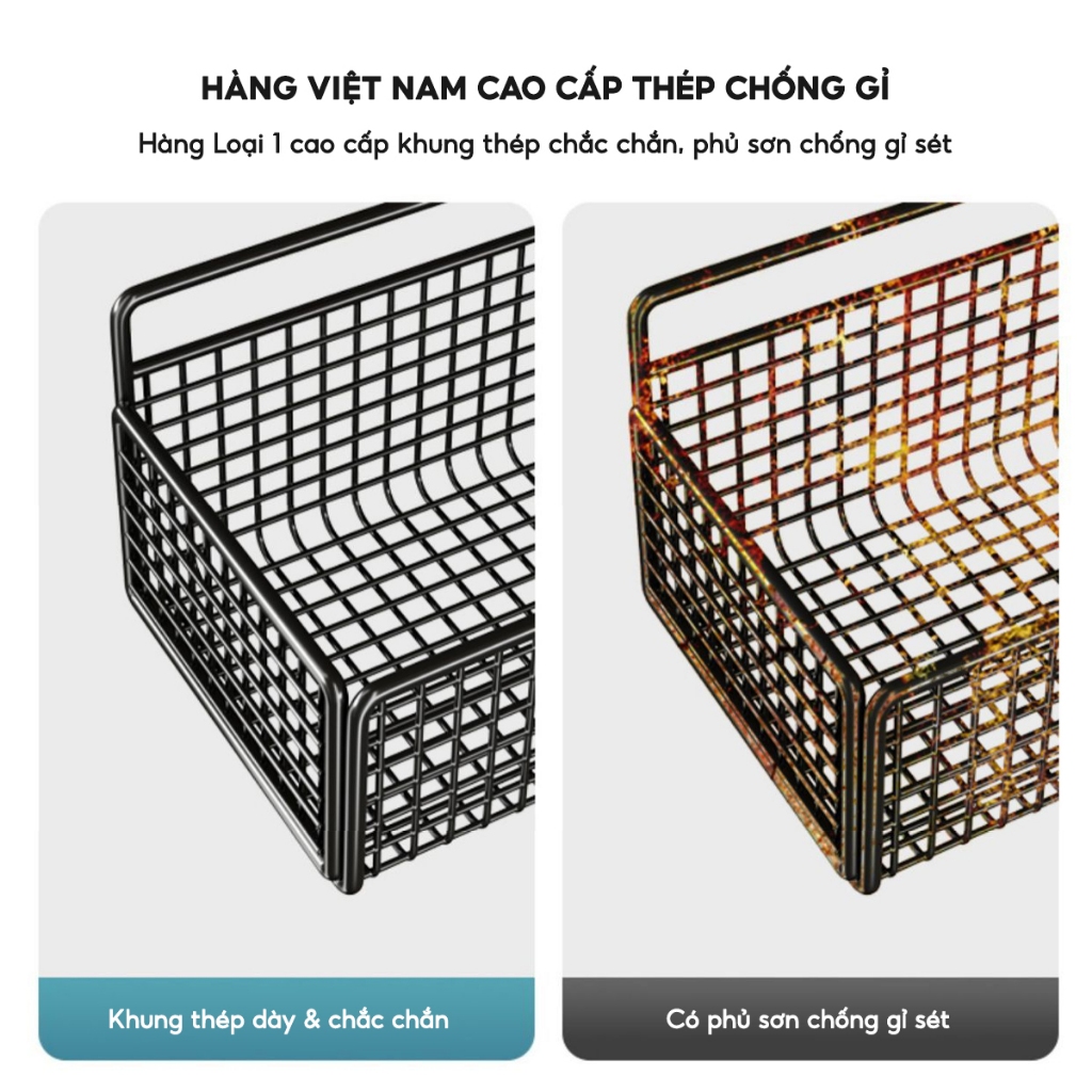 Kệ Đựng Đồ Nhà Tắm Dán Tường Thép Chống Gỉ, Giá Để Đồ Nhà Tắm Gia Vị Chịu Tải Lên Tới 10KG
