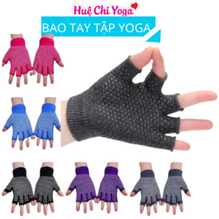 Găng Tay Tập Yoga, Găng Tay Tập Yoga Cắt Ngón Chống Trượt Tập Yoga & Gym Co Giãn Thấm Hút Tốt