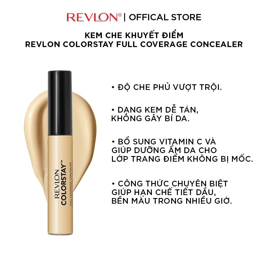 Ảnh Kem Che Khuyết Điểm Lâu Phai Revlon Colorstay Full Coverage Concealer (6.2ml) 1