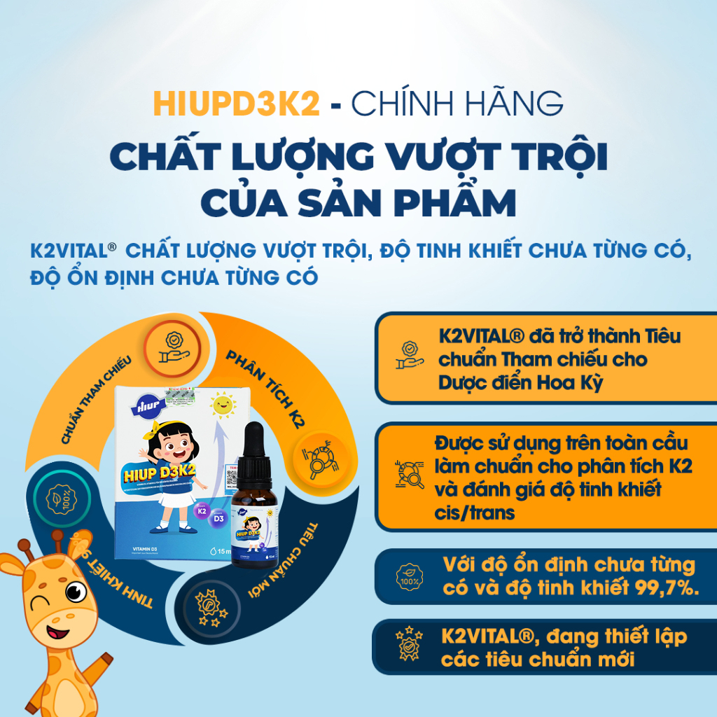 Ảnh Vitamin HIUP D3K2 - Lọ 15ml (Tương Đương 400 Giọt) Bổ Sung Vitamin, DHA Và Tăng Cường Khả Năng Hấp Thụ Canxi Cho Trẻ 4