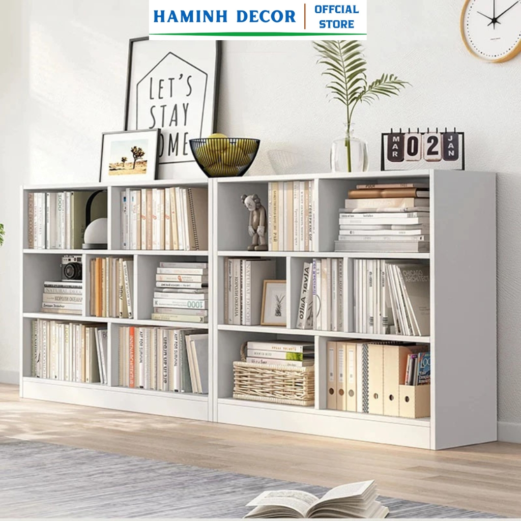 Kệ sách để sàn đa tầng thiết kế nhiều ngăn chứa đồ ,để sách tài liệu phòng làm việc - HM217