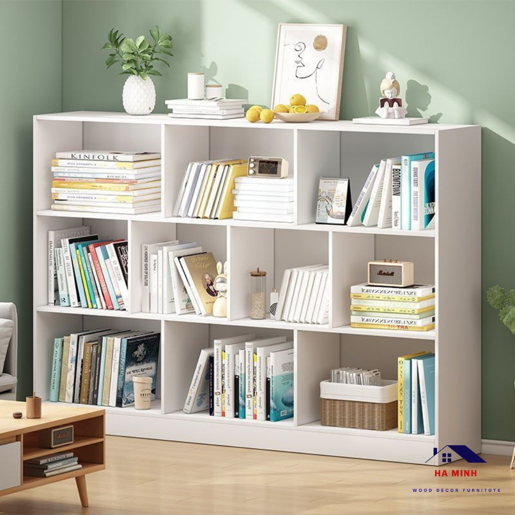 Kệ sách để sàn đa tầng thiết kế nhiều ngăn chứa đồ ,để sách tài liệu phòng làm việc - HM217