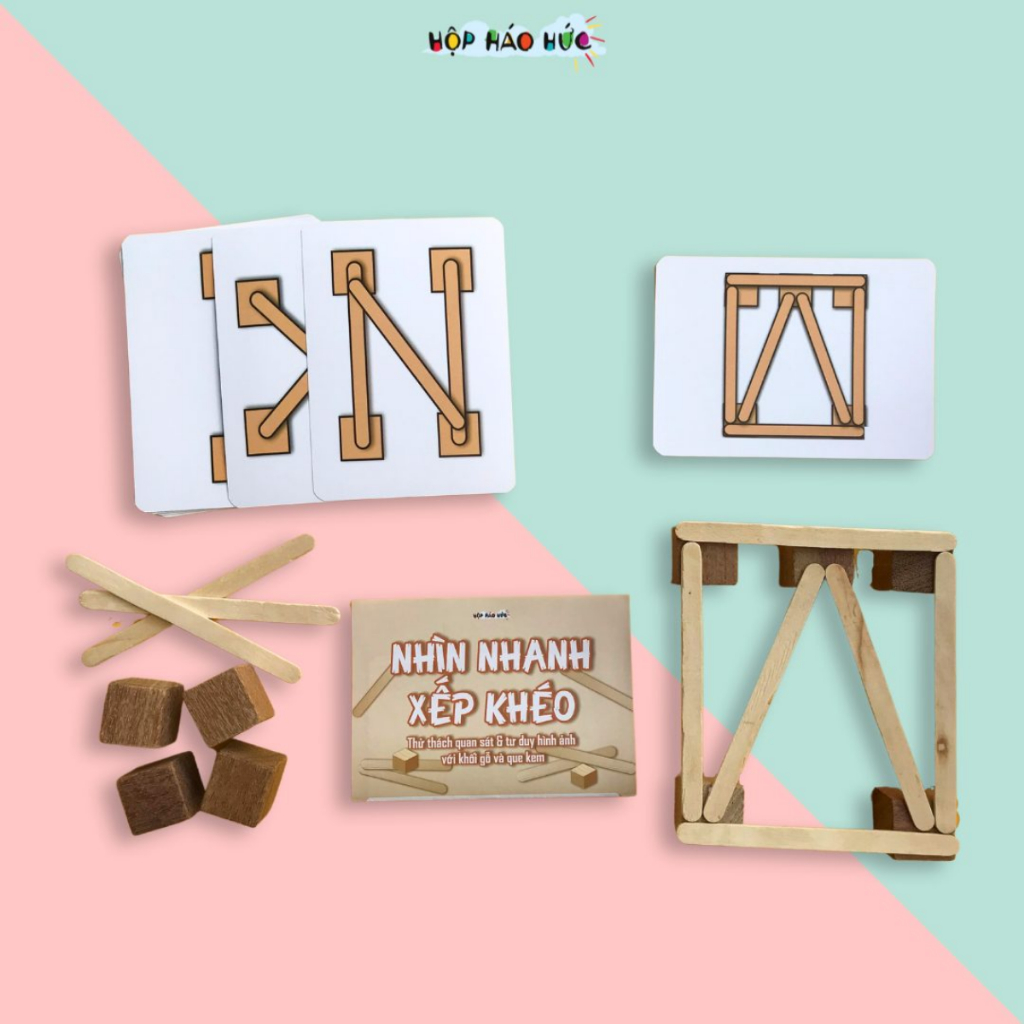 Ảnh Đồ chơi giáo dục - Bộ trò chơi phát triển trí tuệ Nhìn Nhanh Xếp Khéo cho bé 3 - 10 tuổi Hộp Háo Hức 1