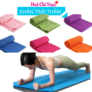 Khăn Trải Thảm, Khăn Trải Thảm Tập Yoga thấm mồ hôi phủ hạt cao su 183x63cm