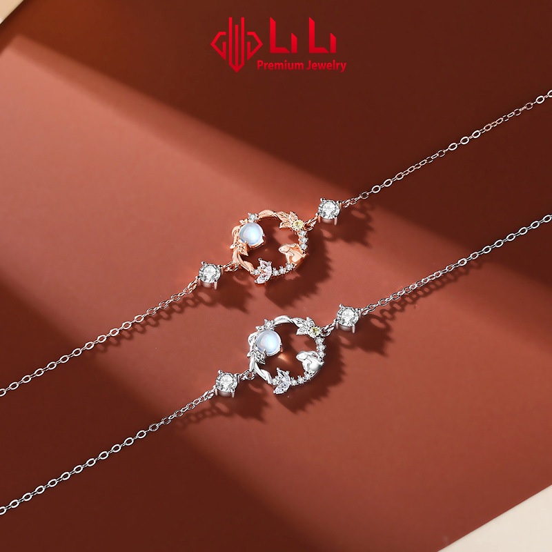 Lắc tay bạc nữ LiLi S925 đính đá CZ cao cấp hình thỏ ngắm trăng Alaya LILI_722163