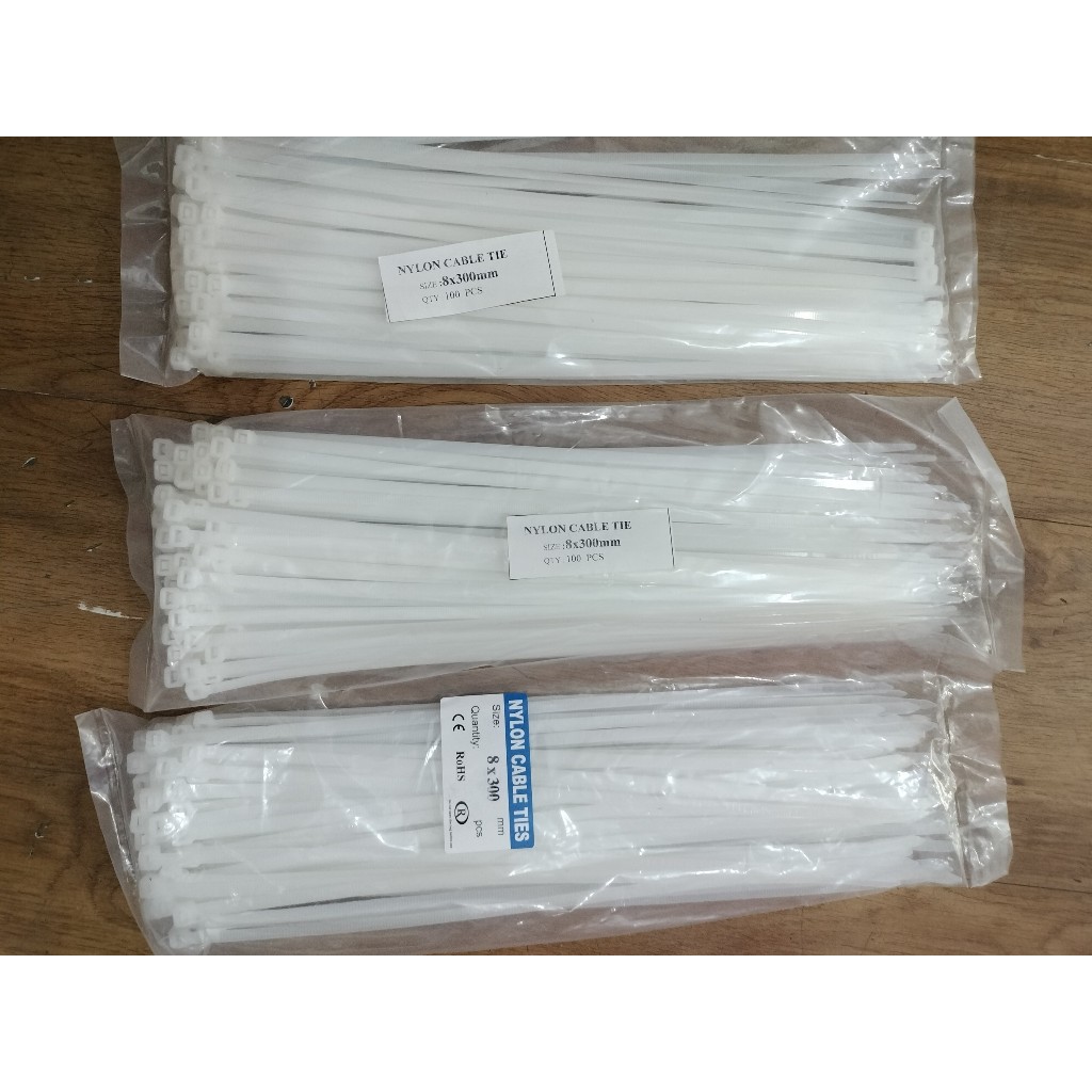 Dây rút nhựa 8*300 (trắng/ đen) | Shopee Việt Nam