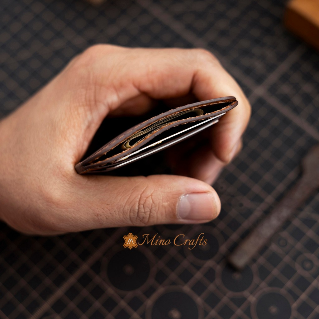 Mino Crafts - Ví nữ mini thủ công tối giản - Da bò tự nhiện nhập khẩu - Đồ da Handmade