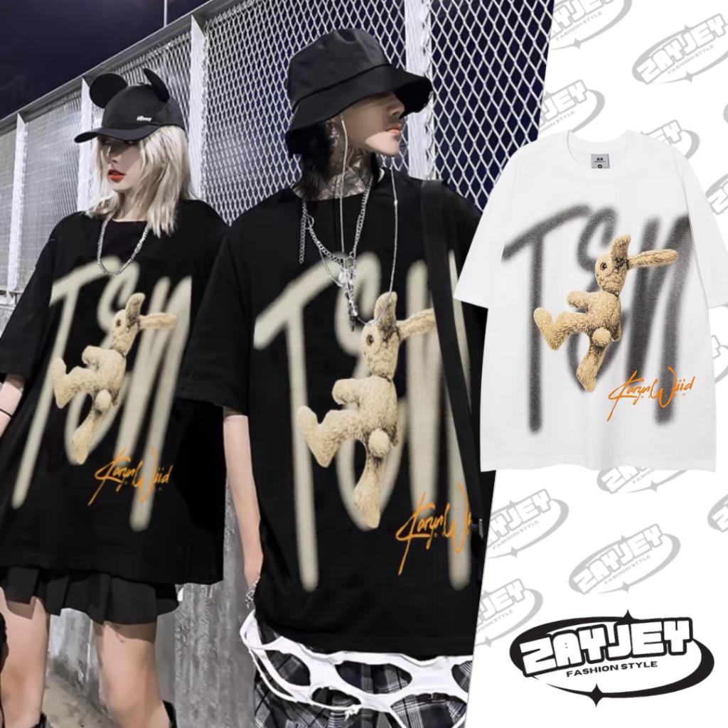 Áo Thun Nam Họa Tiết Teddy JayZey Phông Tay Lỡ Chất Vải Cotton Co giãn Chuẩn Form Unisex