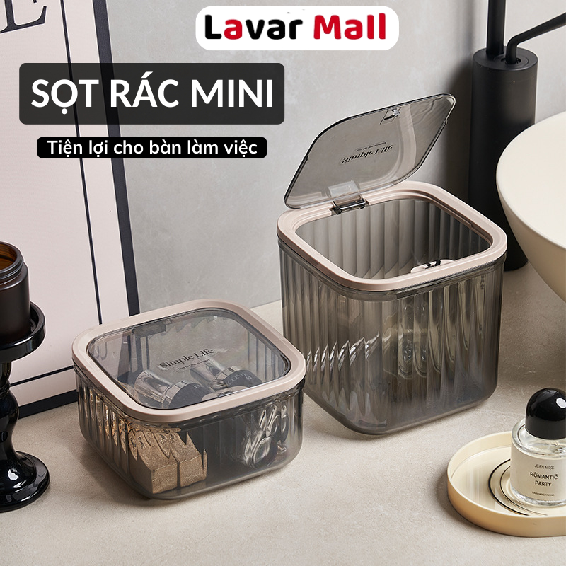 Thùng Rác Để Bàn Văn Phòng Sang Trọng, Sọt Rác Mini Để Bàn Với Nắp Bật ...