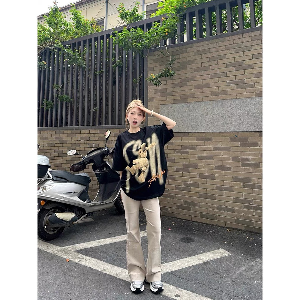 Áo Thun Nam Họa Tiết Teddy JayZey Phông Tay Lỡ Chất Vải Cotton Co giãn Chuẩn Form Unisex