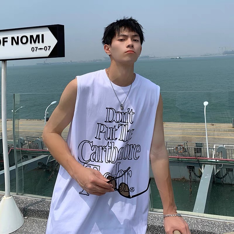 Áo Ba Lỗ  Nam TankTop Họa Tiết Chữ Nét Viền JayZey Form Rộng Rãi Thoáng Mát Chất Vải Cotton