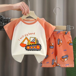 [HÀNG QC] Set Đồ Ngủ, Bộ Quần Áo Mùa Hè Cotton Đanh Mịn Ngắn Tay, Đồ Bộ Mặc Nhà Phong Cách Cho Bé Trai Bé Gái