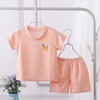 [HÀNG QC] Set Đồ Ngủ, Bộ Quần Áo Mùa Hè Cotton Gân Mát Lạnh Phong Cách Hàn Quốc Cho Bé Trai, Bé Gái Thoáng Mát Mềm Mịn