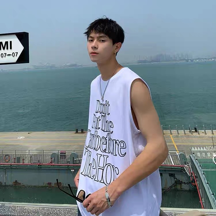Áo Ba Lỗ  Nam TankTop Họa Tiết Chữ Nét Viền JayZey Form Rộng Rãi Thoáng Mát Chất Vải Cotton