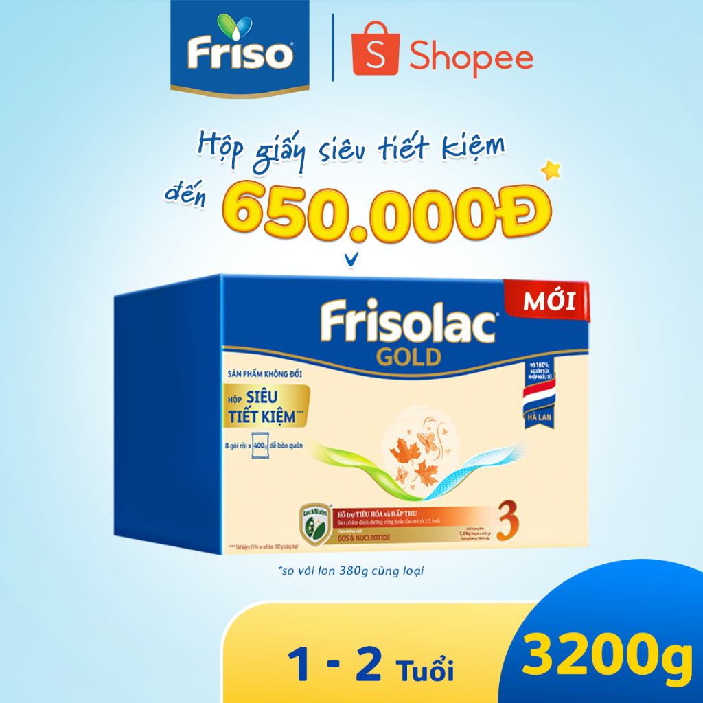 Sữa Bột Friso Gold 3 Hộp Giấy 3,2KG | Shopee Việt Nam