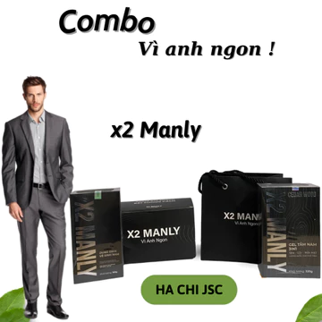 (Túi giấy và Hộp )Combo Vì Anh Ngon X2 Manly - Sữa tắm gội Cỏ Cây Hoa Lá 320g & Gel vệ sinh nam 150g