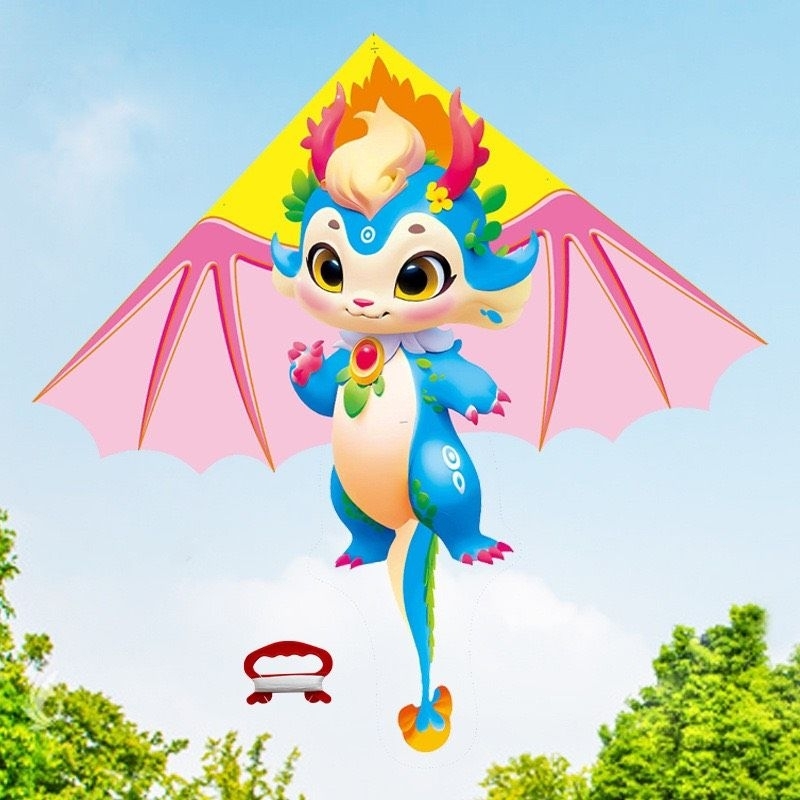 Diều tam giác Rồng cute 140cm mẫu mới 2024 in hiệu ứng 3D diều trẻ em in độ nét cao dễ bay trong gió D006