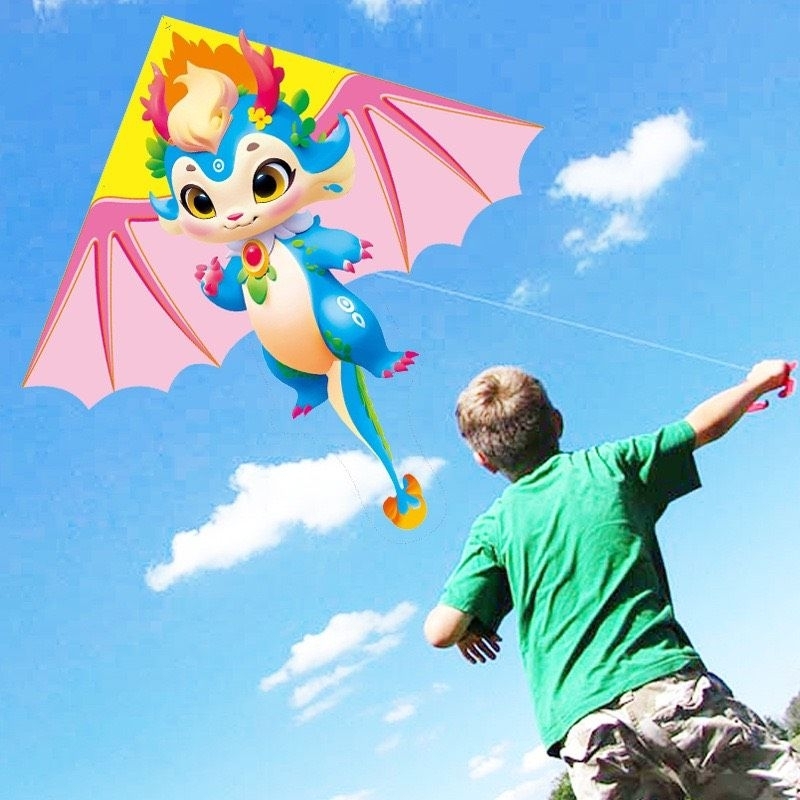 Diều tam giác Rồng cute 140cm mẫu mới 2024 in hiệu ứng 3D diều trẻ em in độ nét cao dễ bay trong gió D006