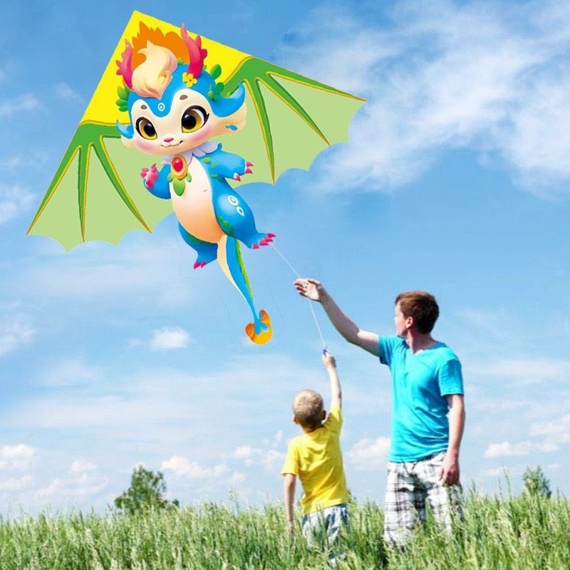 Diều tam giác Rồng cute 140cm mẫu mới 2024 in hiệu ứng 3D diều trẻ em in độ nét cao dễ bay trong gió D006