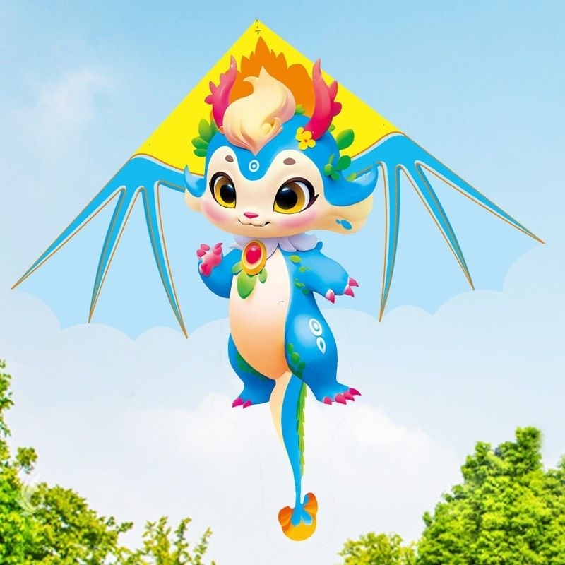 Diều tam giác Rồng cute 140cm mẫu mới 2024 in hiệu ứng 3D diều trẻ em in độ nét cao dễ bay trong gió D006