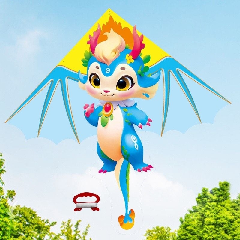 Diều tam giác Rồng cute 140cm mẫu mới 2024 in hiệu ứng 3D diều trẻ em in độ nét cao dễ bay trong gió D006