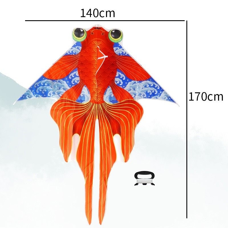 Diều con cá vàng 170x140cm mẫu mới 2024 diều lớn in độ phân giải cao vật liệu thân thiện với môi trường D001