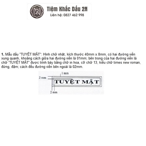 Con dấu "TUYỆT MẬT" (Chuẩn thông tư 24 Bộ Công An)