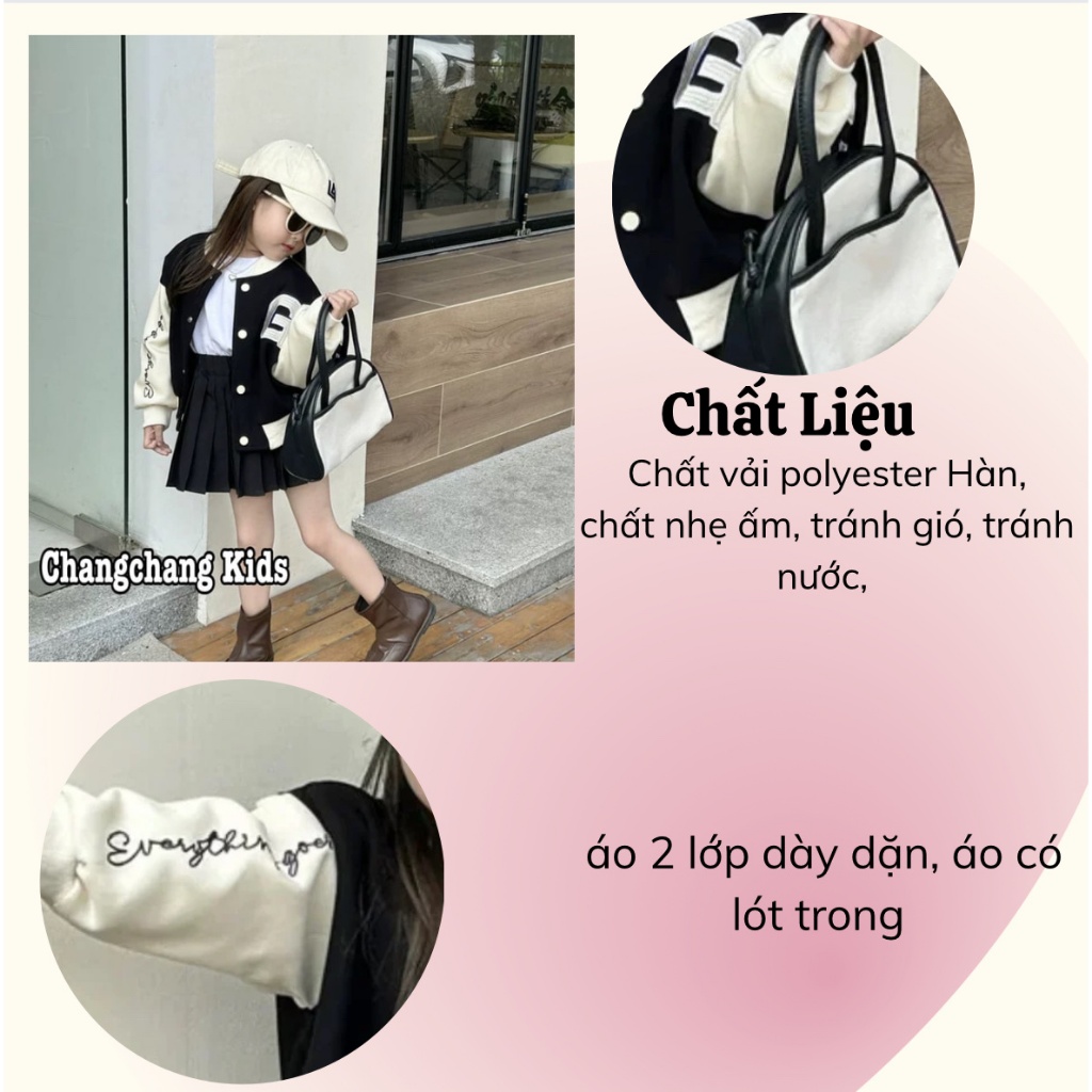 Áo khoác bomber cho bé phong cách Hàn Quốc 2 lớp dày dặn cho mẹ và bé size đại bé size 3,4,5,6,7,8,9,10,12,13,14,15 tuổi