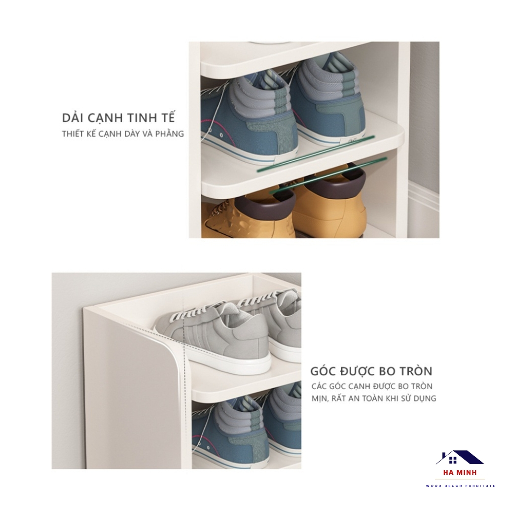 Kệ tủ giày gỗ 7 tầng chia ngăn đa năng tiết kiệm diện tích phòng khách - HM247